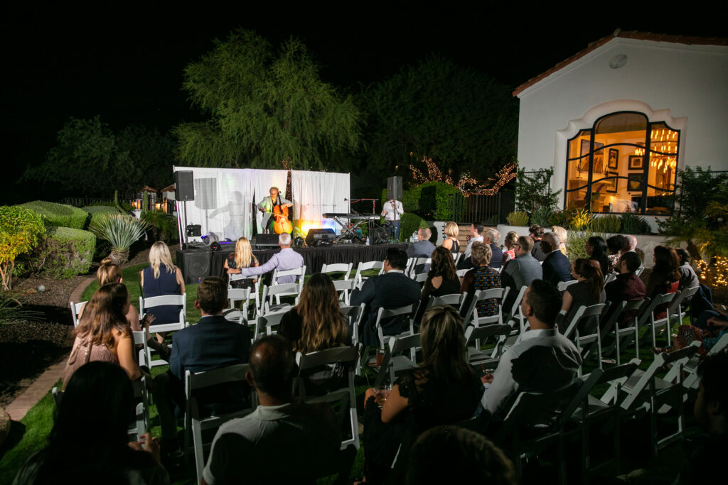 Virtuoso cellist Michael Fitzpatrick entertains at Ponte Cura.